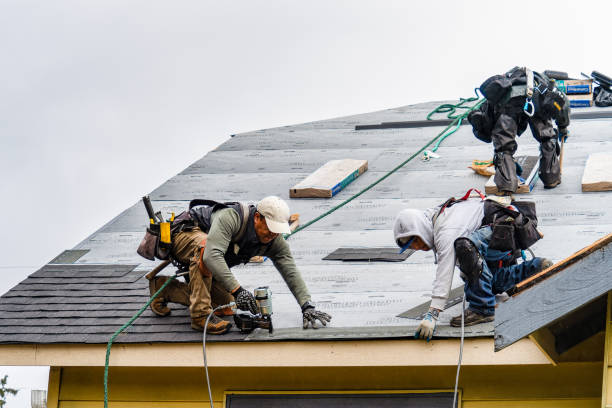 Professional Gutter Installation technician working in Felt, ID